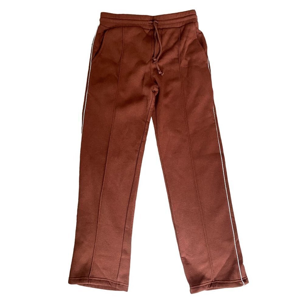 Pacsun Wide Leg Y2K Sweatpants Small Chocolate Brown NWT Track Fleece Drawstring